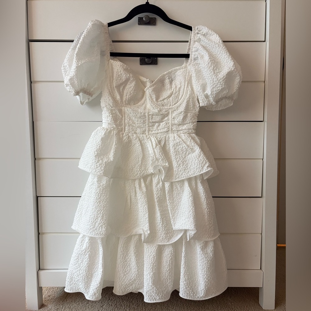 White mini dress for graduation